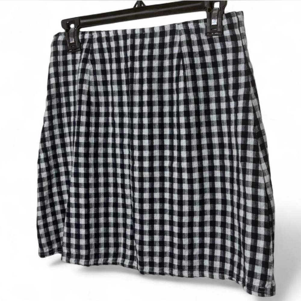 American Eagle Black White Gingham Checkered Skir… - image 7